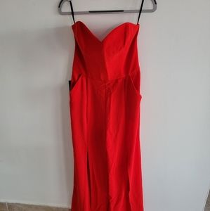 Strapples red jumpsuit